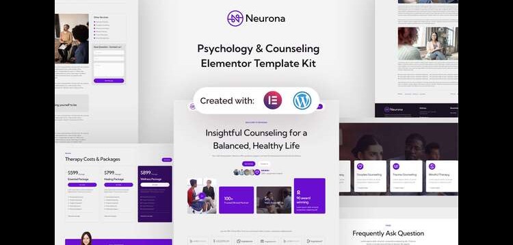 Item cover for download Neurona - Psychology & Counseling Elementor Template Kit
