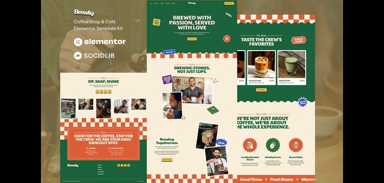 Item cover for download Brewly - Coffee Shop & Cafe Elementor Template Kit