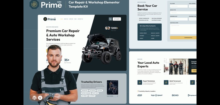 Item cover for download AutoPrime - Car Repair & Workshop Elementor Template Kit