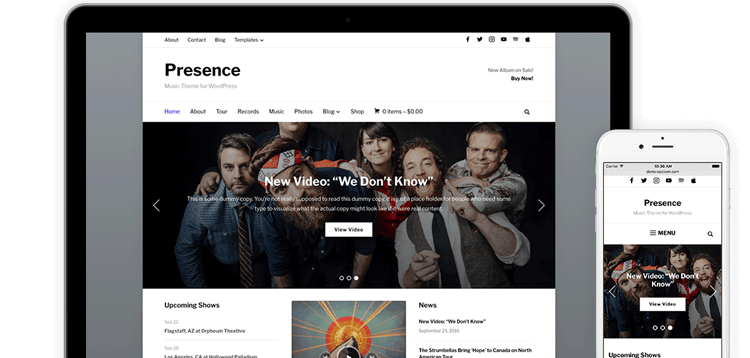 Item cover for download WPZoom Presence WordPress Theme