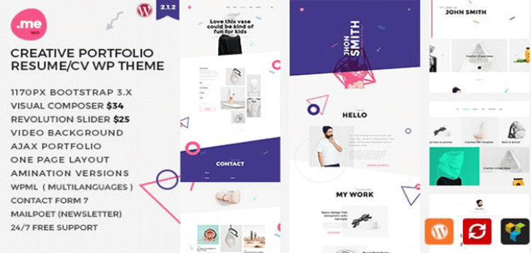 Item cover for download Me - Creative Portfolio  Resume/CV WordPress Theme