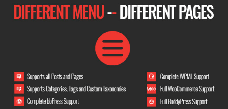 Item cover for download DIFFERENT MENU IN DIFFERENT PAGES
